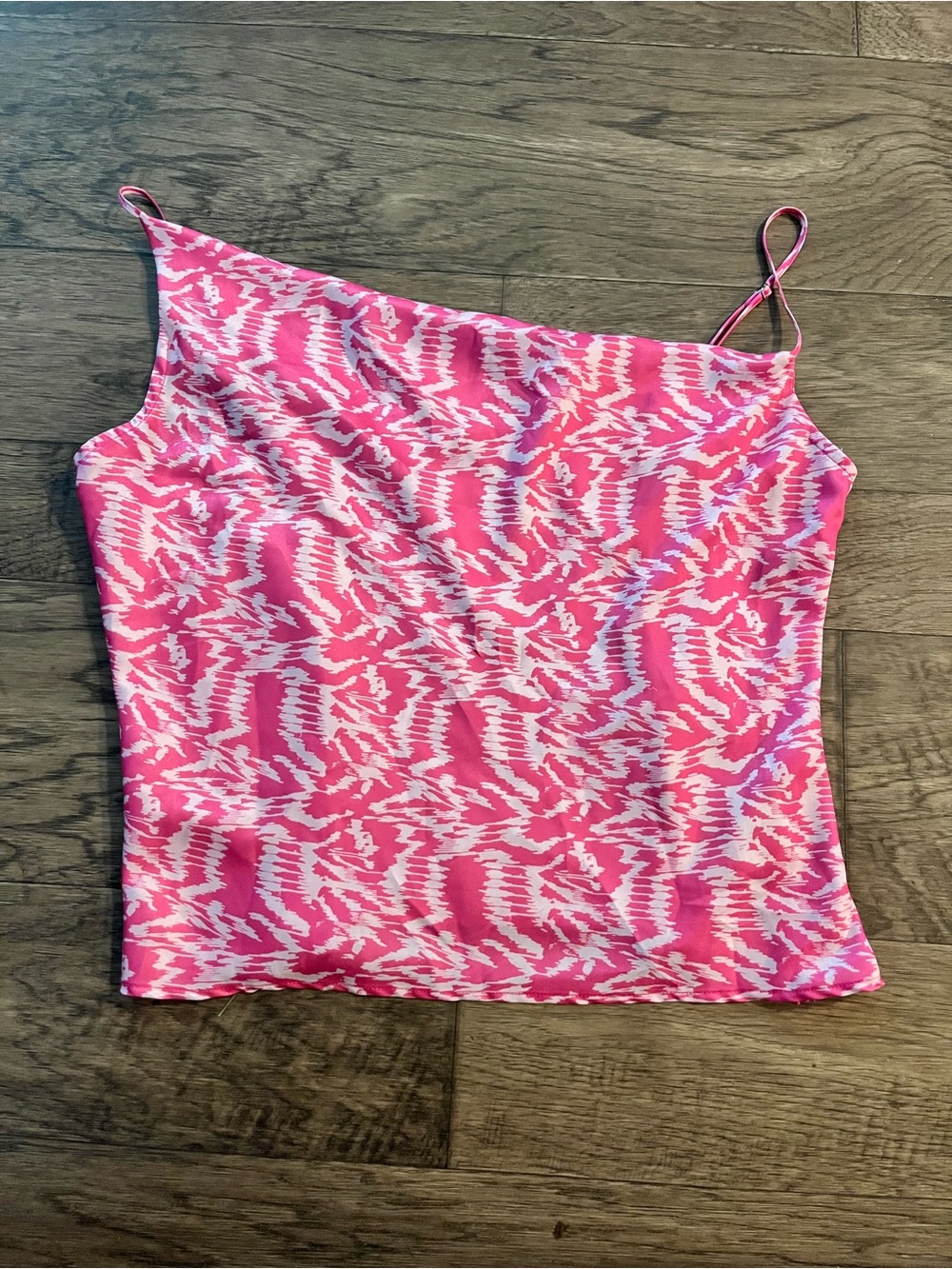Urban Outfitters Pink Print Asymmetrical Top